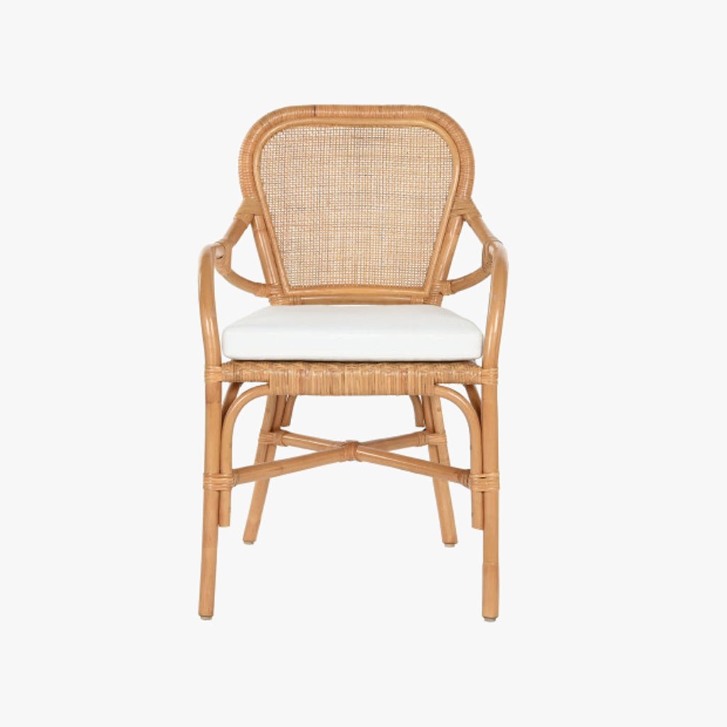Cadeira de Bambu e Rattan Natural 55x62x86 - Gato Preto