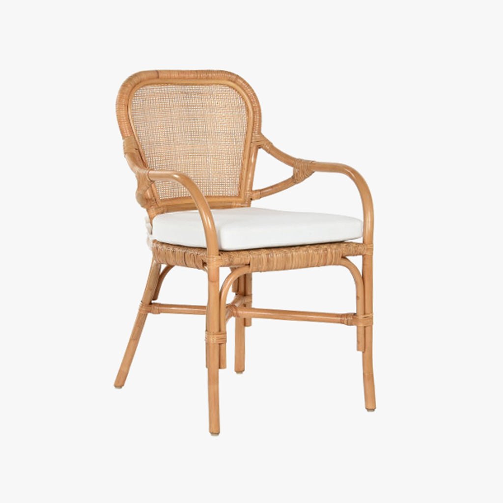 Cadeira de Bambu e Rattan Natural 55x62x86 - Gato Preto