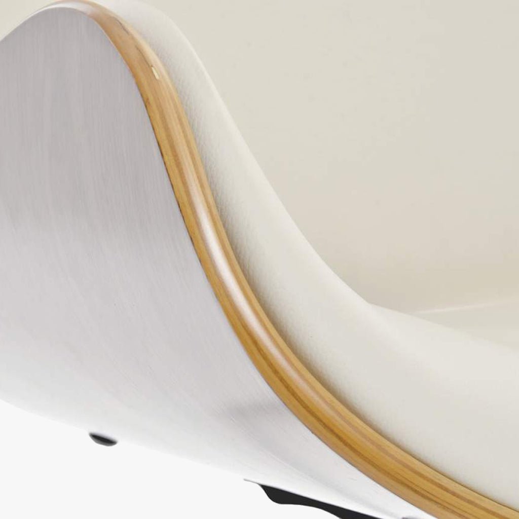 Cadeira de Escritório Bege com Madeira 52x58,5x98 NÓRDIS - Gato Preto