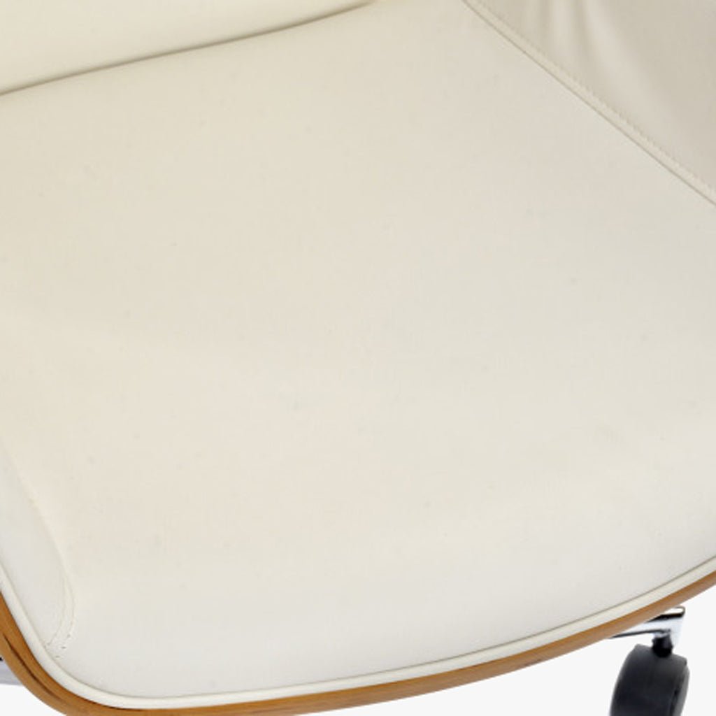 Cadeira de Escritório Bege com Madeira 60x65,5x118 NÓRDIS - Gato Preto