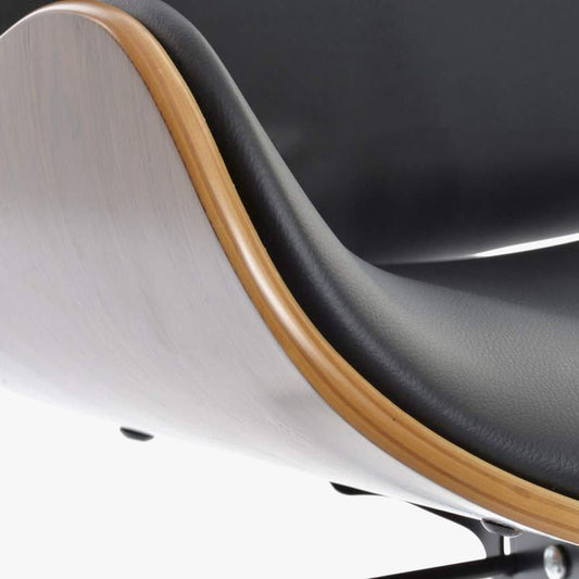 Cadeira de Escritório Preta com Madeira 52x58,5x98 NÓRDIS - Gato Preto