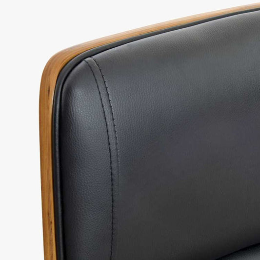 Cadeira de Escritório Preta com Madeira 60x65,5x118 NÓRDIS - Gato Preto