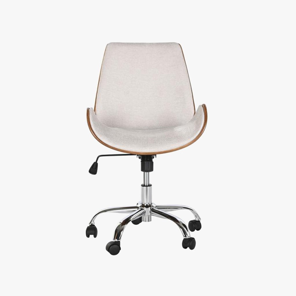 Cadeira de Escritório Tecido Bege com Madeira 52x58,5x98 NÓRDIS - Gato Preto