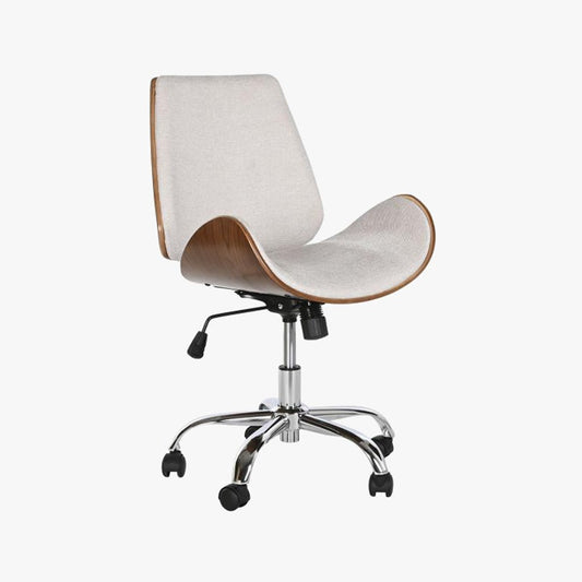 Cadeira de Escritório Tecido Bege com Madeira 52x58,5x98 NÓRDIS - Gato Preto