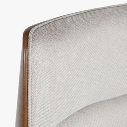 Cadeira de Escritório Tecido Bege com Madeira 60x65,5x118 NÓRDIS - Gato Preto