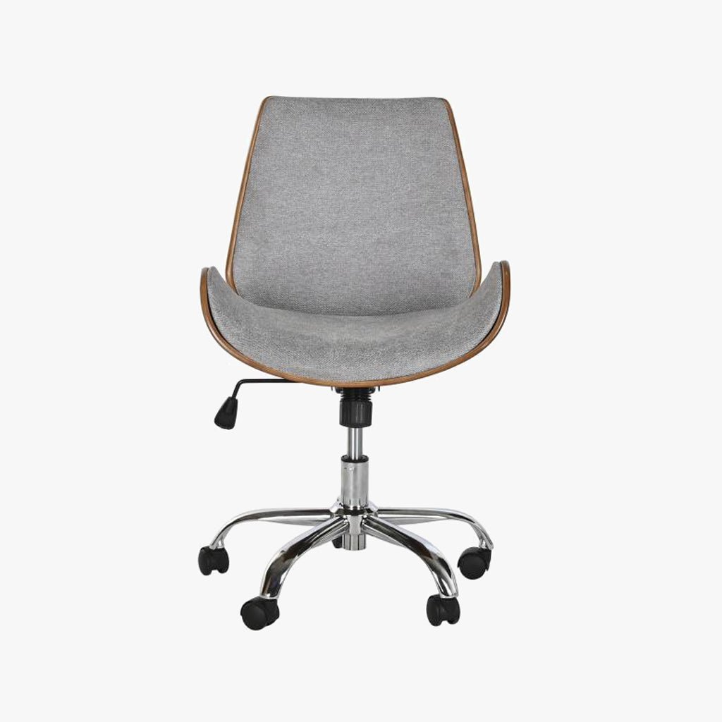 Cadeira de Escritório Tecido Cinza com Madeira 52x58,5x98 NÓRDIS - Gato Preto
