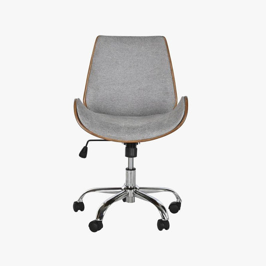 Cadeira de Escritório Tecido Cinza com Madeira 52x58,5x98 NÓRDIS - Gato Preto