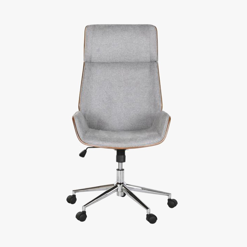 Cadeira de Escritório Tecido Cinza com Madeira 60x65,5x118 NÓRDIS - Gato Preto