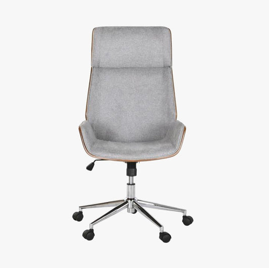 Cadeira de Escritório Tecido Cinza com Madeira 60x65,5x118 NÓRDIS - Gato Preto