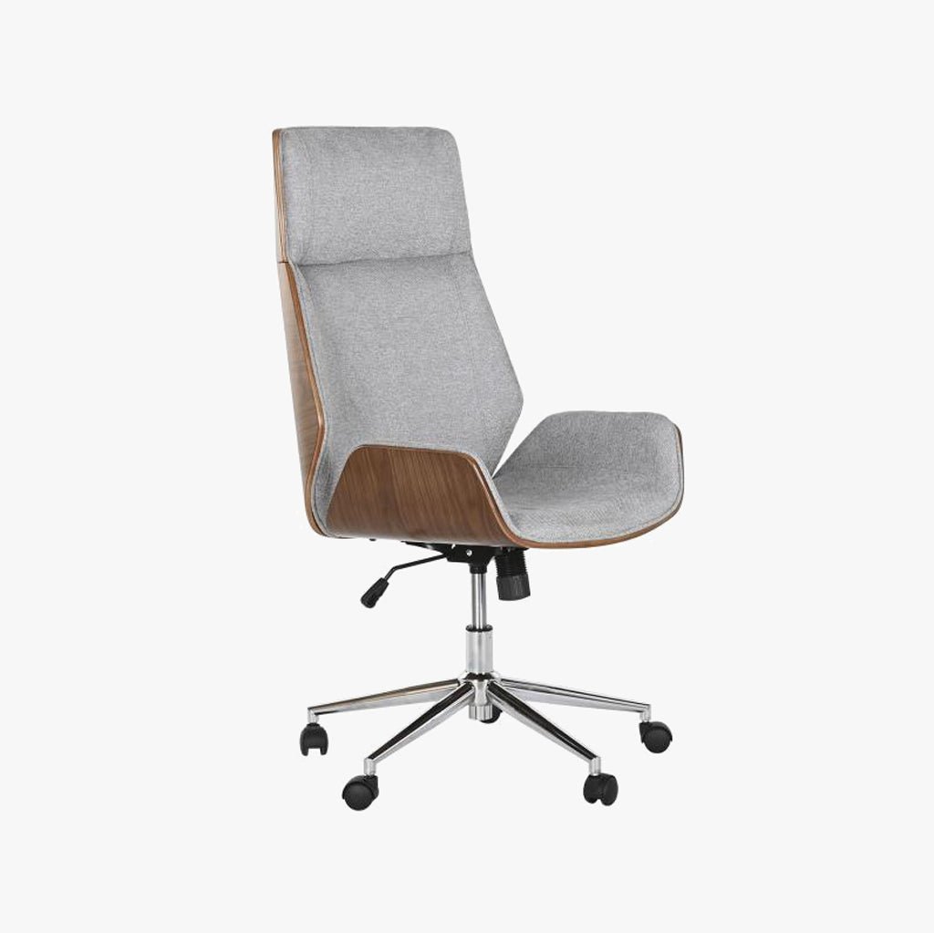 Cadeira de Escritório Tecido Cinza com Madeira 60x65,5x118 NÓRDIS - Gato Preto