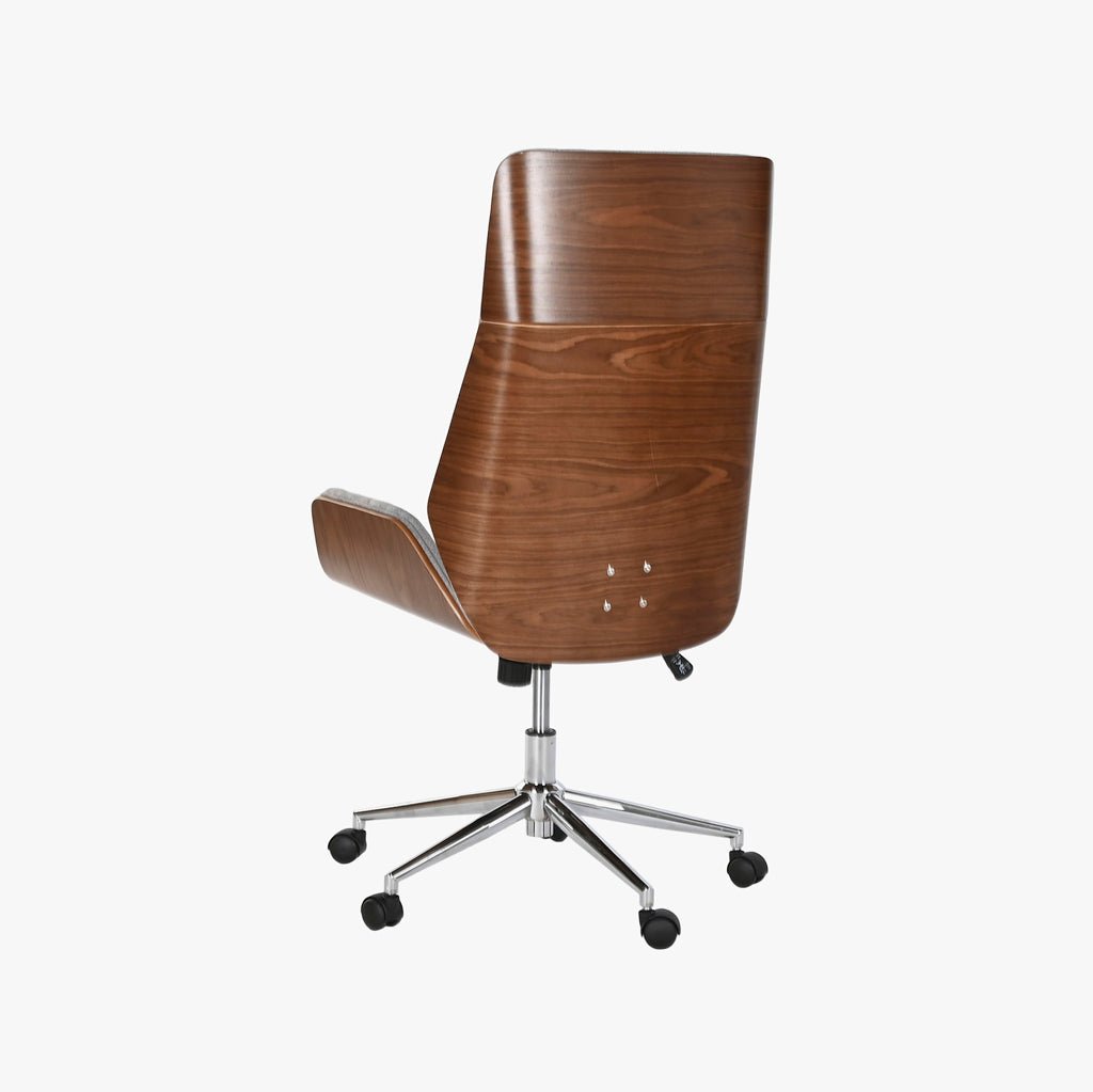 Cadeira de Escritório Tecido Cinza com Madeira 60x65,5x118 NÓRDIS - Gato Preto