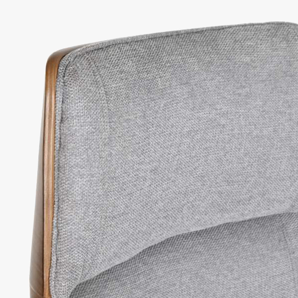 Cadeira de Escritório Tecido Cinza com Madeira 60x65,5x118 NÓRDIS - Gato Preto