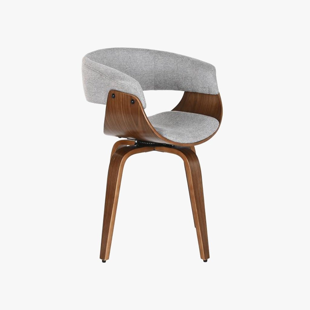 Cadeira de Escritório Tecido Cinza e Estrutura em Madeira 61x46x78 NÓRDIS - Gato Preto