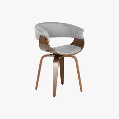 Cadeira de Escritório Tecido Cinza e Estrutura em Madeira 61x46x78 NÓRDIS - Gato Preto