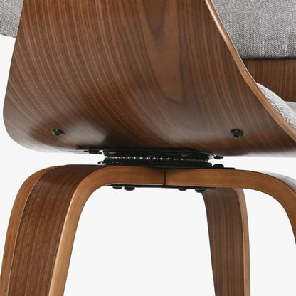 Cadeira de Escritório Tecido Cinza e Estrutura em Madeira 61x46x78 NÓRDIS - Gato Preto