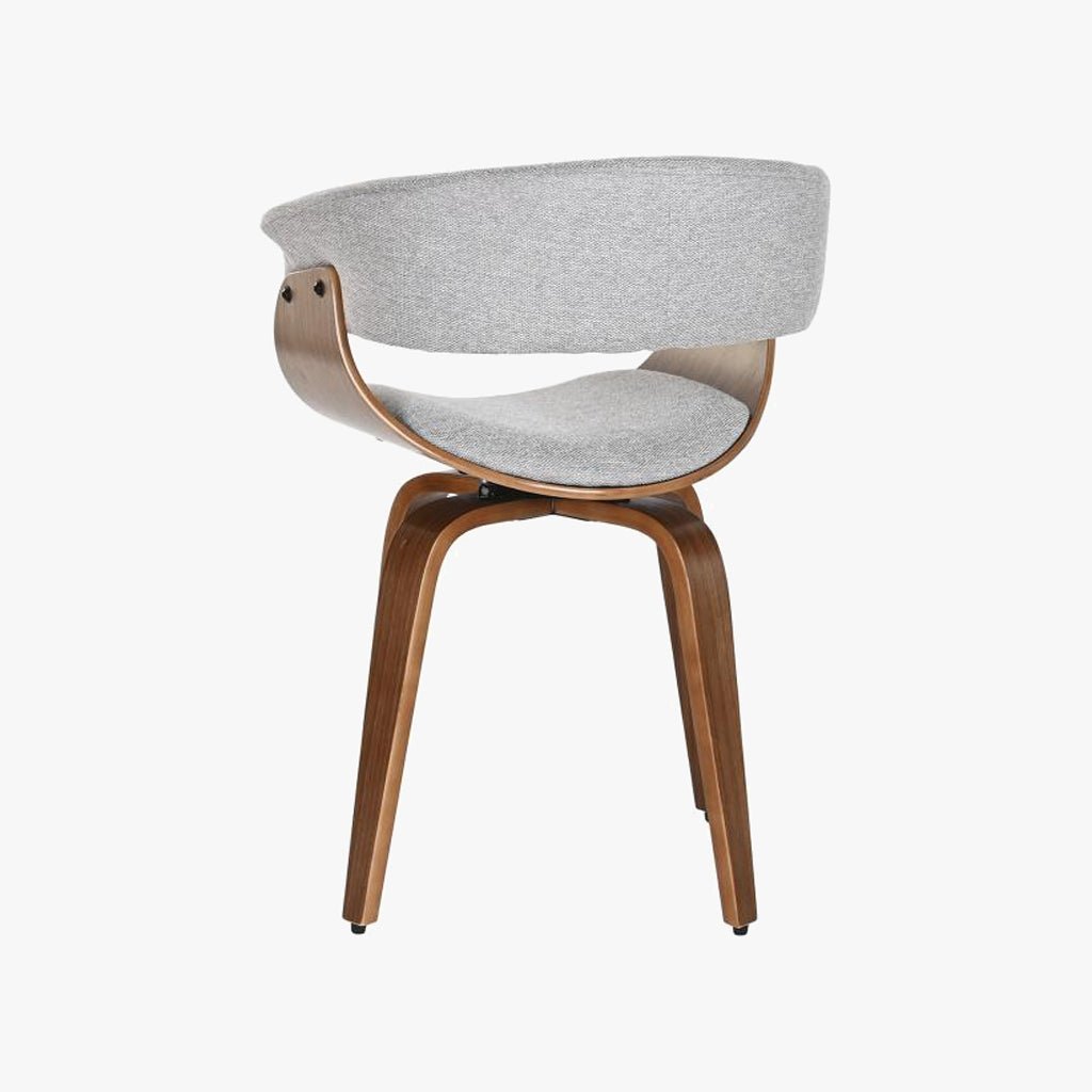 Cadeira de Escritório Tecido Cinza e Estrutura em Madeira 61x46x78 NÓRDIS - Gato Preto