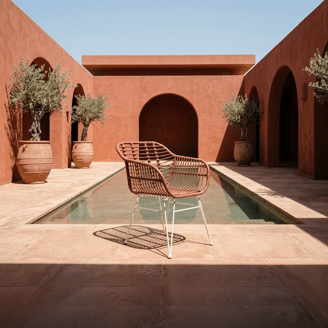 Cadeira de Exterior em Rattan Bordo | Coleção BLUSH - Gato Preto