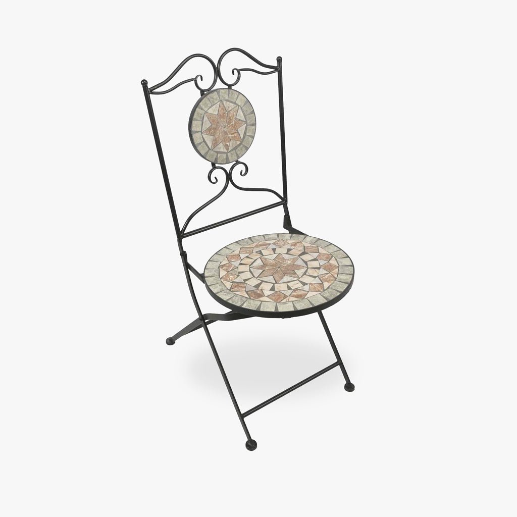 Cadeira de Ferro e Mosaico Estrela COMPORTA - Gato Preto