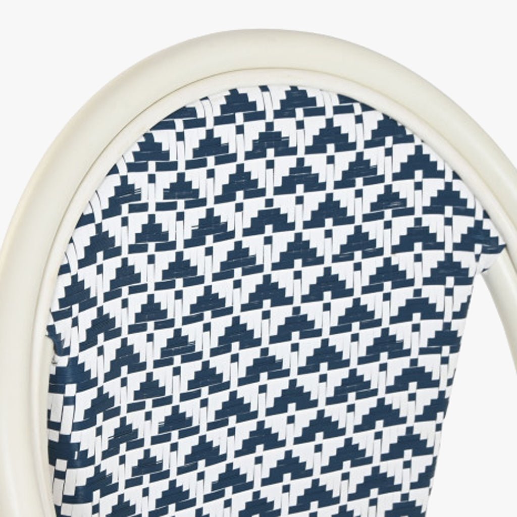 Cadeira de Metal Branco e Azul 46x57x88 - Gato Preto
