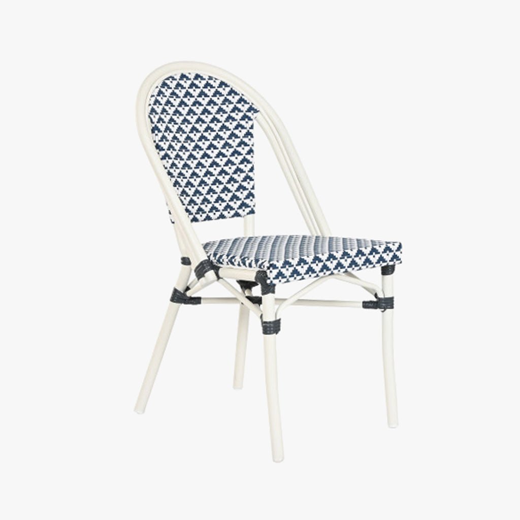 Cadeira de Metal Branco e Azul 46x57x88 - Gato Preto