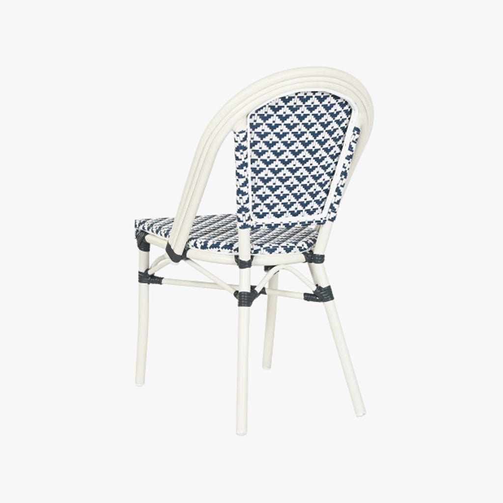Cadeira de Metal Branco e Azul 46x57x88 - Gato Preto