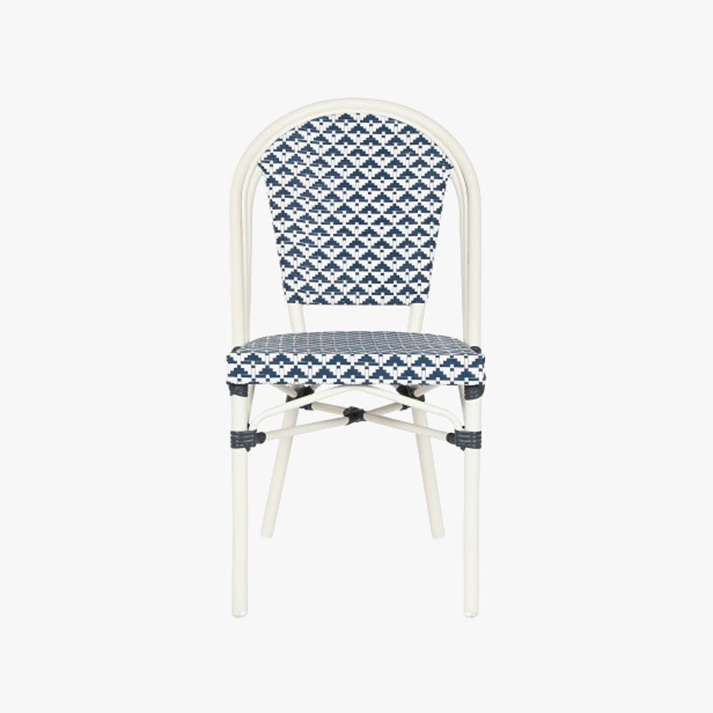 Cadeira de Metal Branco e Azul 46x57x88 - Gato Preto