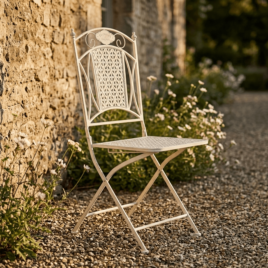 Cadeira de Metal de Exterior 40x48x93 cm | Romantic Garden - Gato Preto
