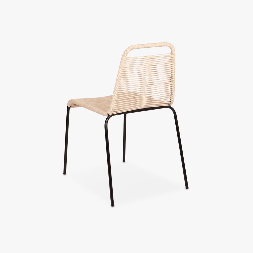 Cadeira de Metal e Corda Natural TULUM - Gato Preto