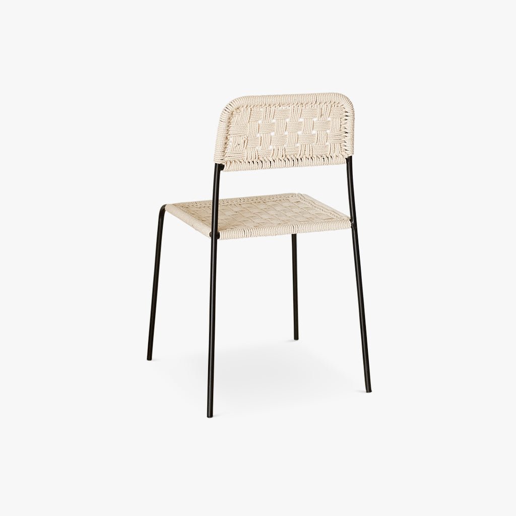Cadeira de Metal e Corda Natural TULUM - Gato Preto