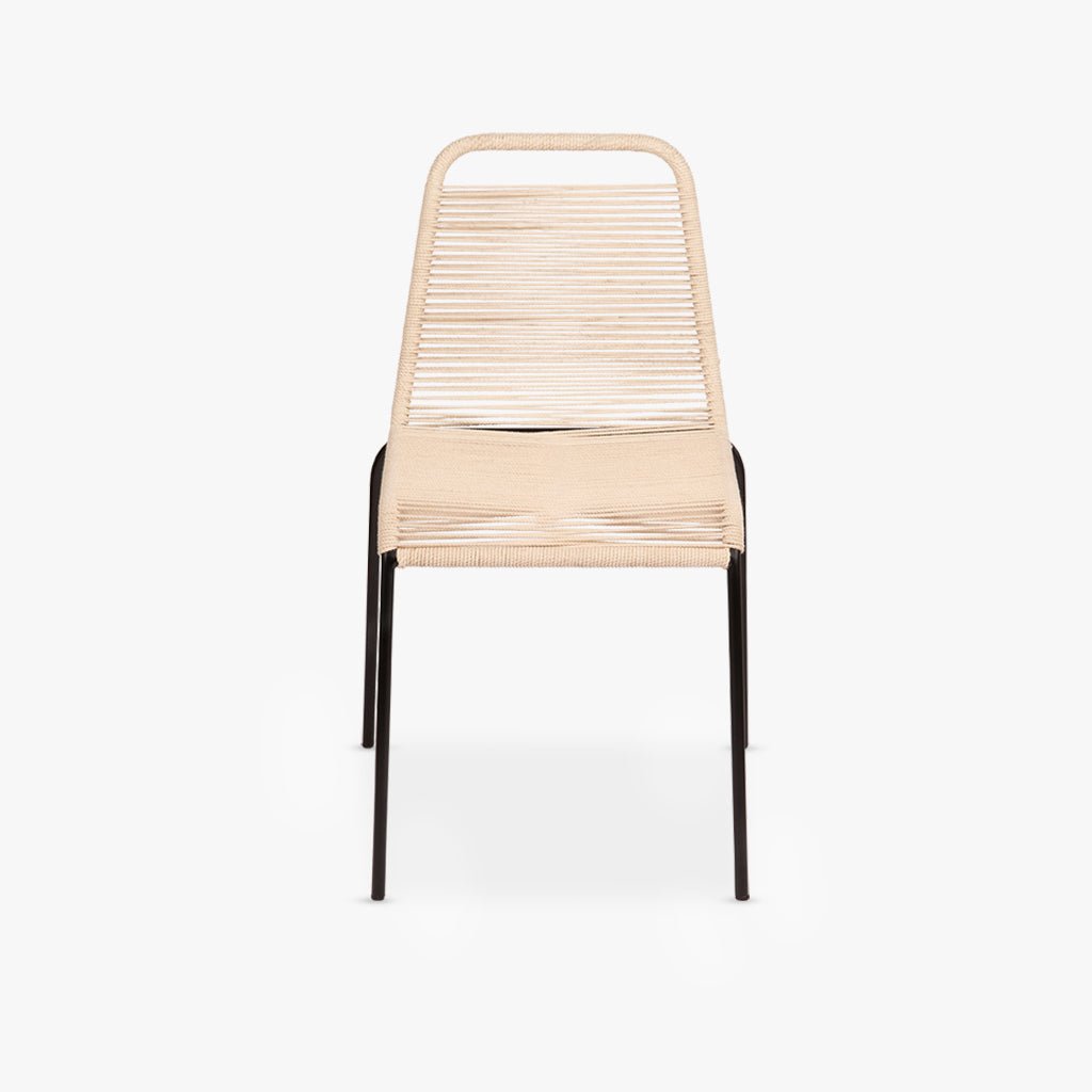 Cadeira de Metal e Corda Natural TULUM - Gato Preto