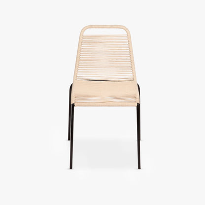 Cadeira de Metal e Corda Natural TULUM - Gato Preto