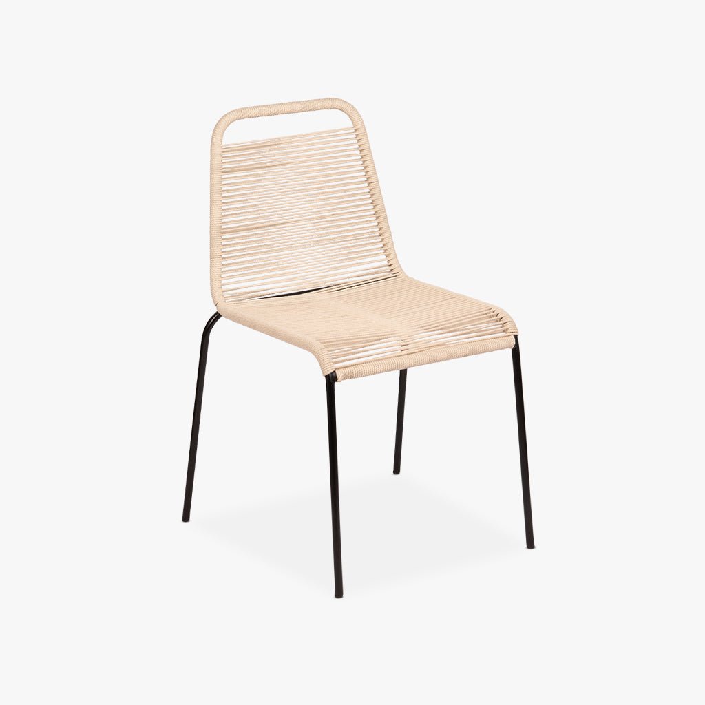 Cadeira de Metal e Corda Natural TULUM - Gato Preto