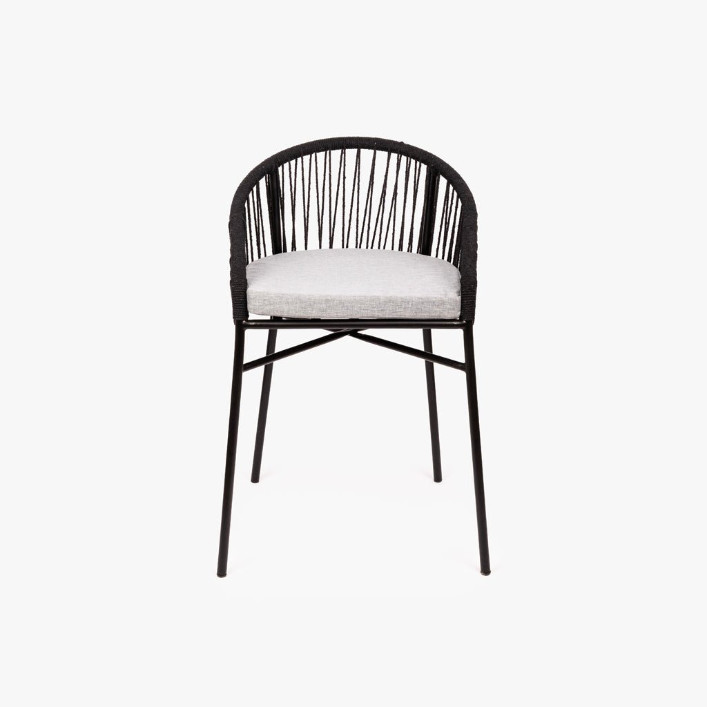 Cadeira de Metal e Corda Preta TULUM - Gato Preto