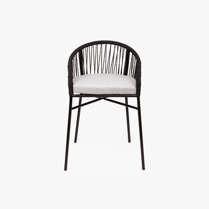 Cadeira de Metal e Corda Preta TULUM - Gato Preto