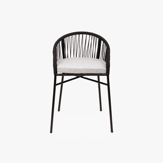 Cadeira de Metal e Corda Preta TULUM - Gato Preto