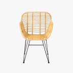 Cadeira de Metal e Rattan Amarela 57x62x81 SIESTA - Gato Preto