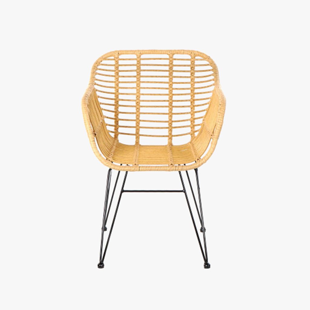 Cadeira de Metal e Rattan Amarela 57x62x81 SIESTA - Gato Preto