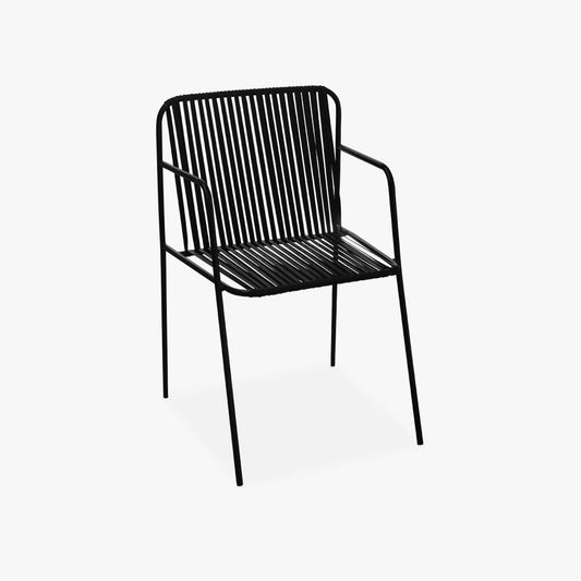 Cadeira de Metal Fitas Preta TULUM - Gato Preto