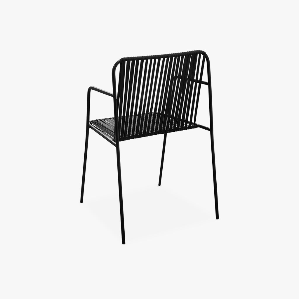 Cadeira de Metal Fitas Preta TULUM - Gato Preto