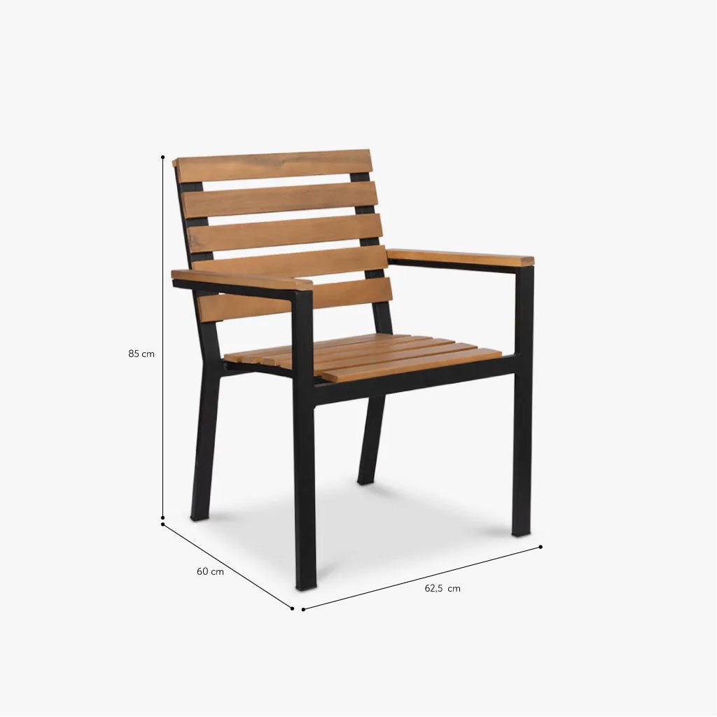 Cadeira de Metal Preto e Madeira ETOSHA - Gato Preto