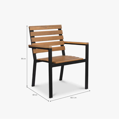 Cadeira de Metal Preto e Madeira ETOSHA - Gato Preto