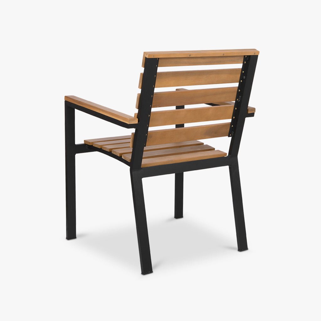 Cadeira de Metal Preto e Madeira ETOSHA - Gato Preto