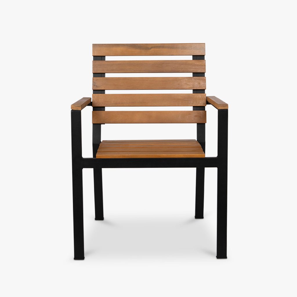 Cadeira de Metal Preto e Madeira ETOSHA - Gato Preto