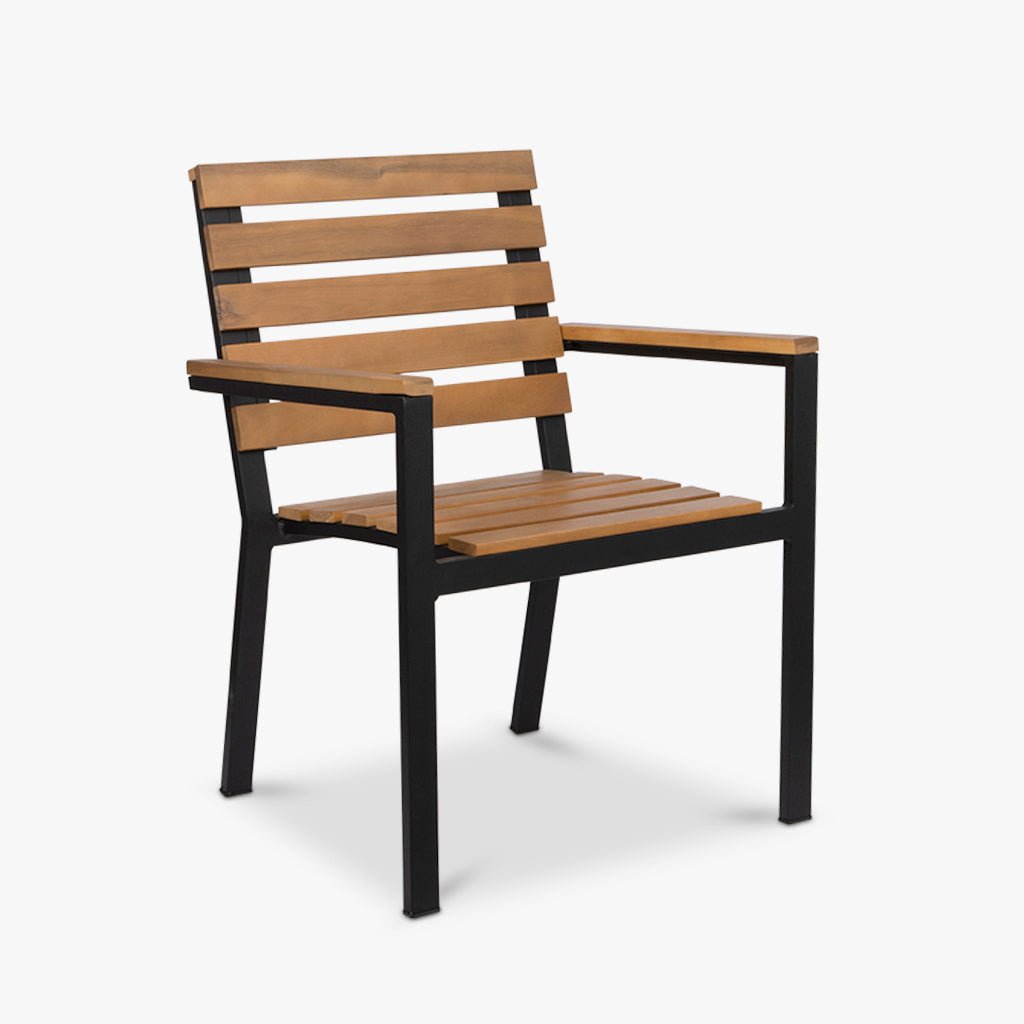 Cadeira de Metal Preto e Madeira ETOSHA - Gato Preto