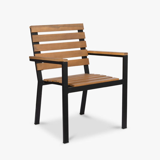 Cadeira de Metal Preto e Madeira ETOSHA - Gato Preto