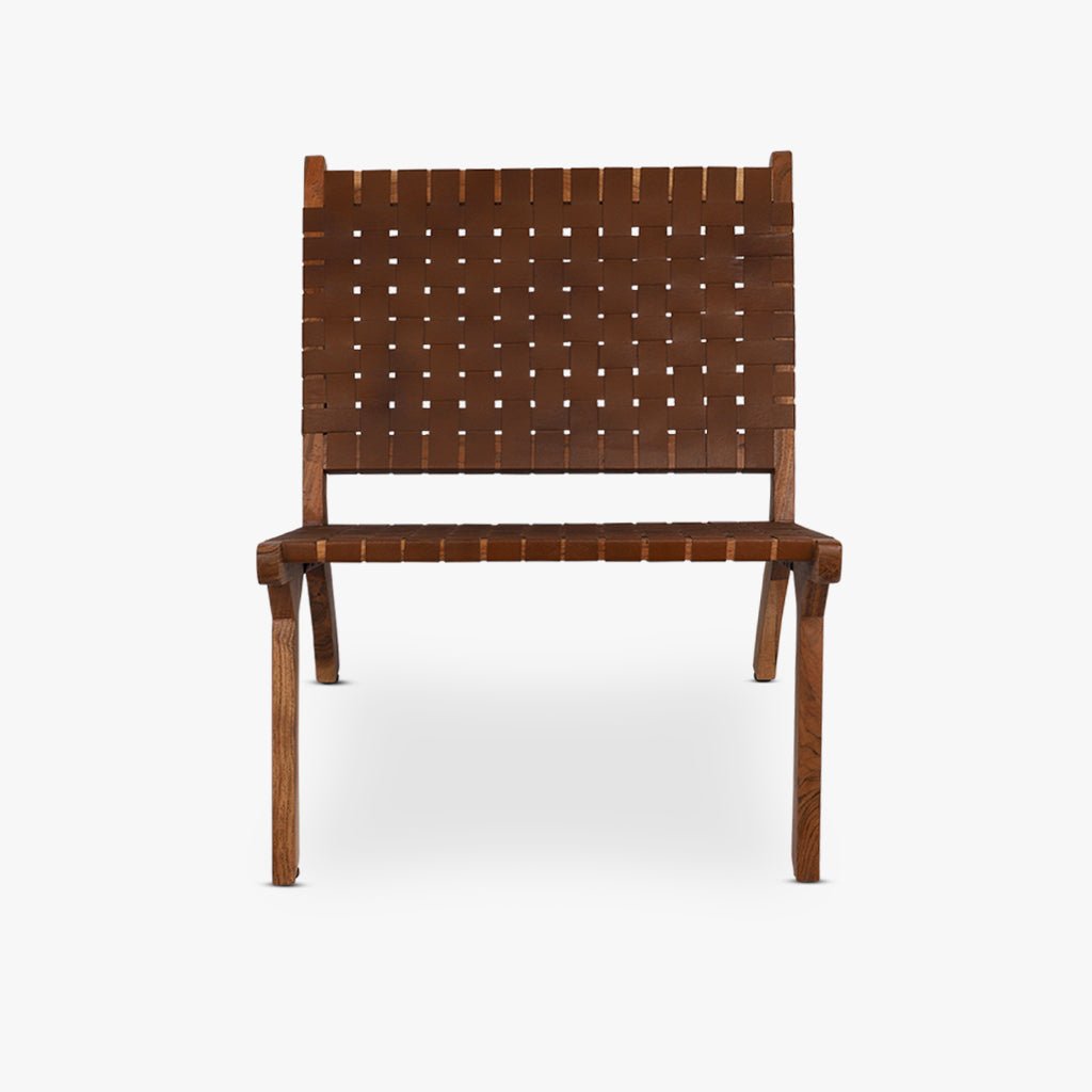 Cadeira de Pele Castanho sem Braços FEZ - Gato Preto