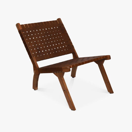 Cadeira de Pele Castanho sem Braços FEZ - Gato Preto