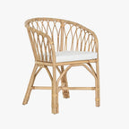 Cadeira de Rattan e Bambu 58x60x83 - Gato Preto