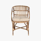 Cadeira de Rattan e Bambu 58x65x85 - Gato Preto