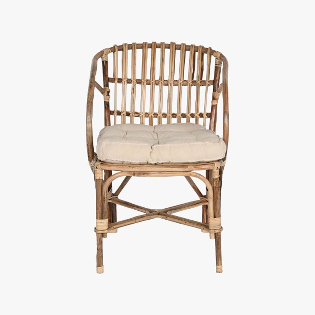 Cadeira de Rattan e Bambu 58x65x85 - Gato Preto